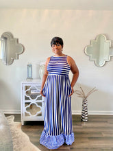 Load image into Gallery viewer, &quot;Lady&quot; Navy Stripe Dress