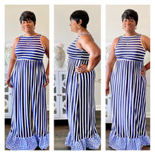 Load image into Gallery viewer, &quot;Lady&quot; Navy Stripe Dress