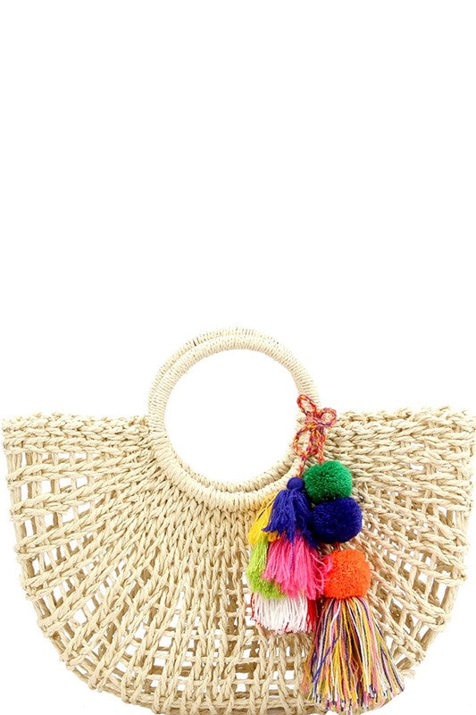 Multi Color Tassel Totebag